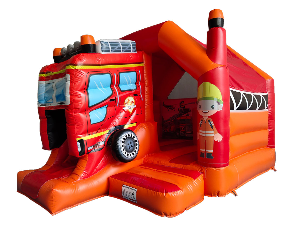 Hüpfburg im Feuerwehr-Design